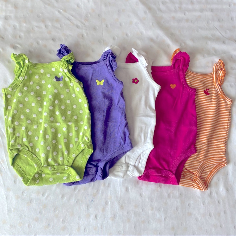 Carter’s Sleeveless Onesie Bundle of 5 Size 3mo